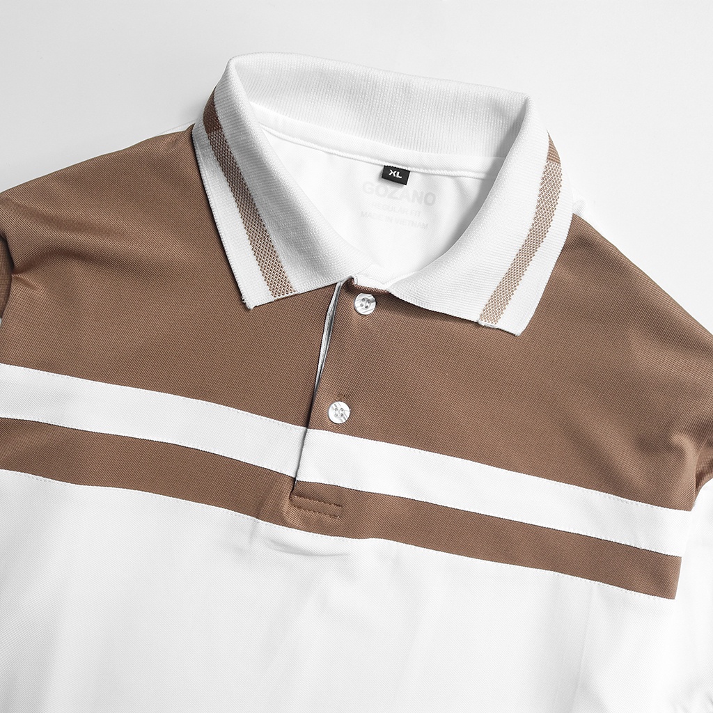 Áo Polo nam cổ bẻ phối kẻ ngực vải cotton CVC cao cấp, nam tính, thanh lịch, sang trọng BMF