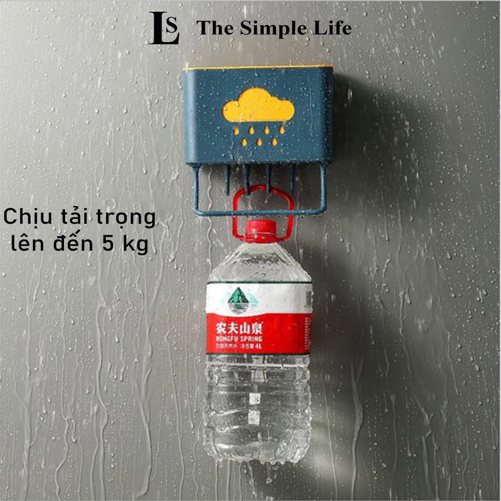 Ống đựng đũa treo tường, ống đũa nhựa dán tường 2 ngăn chắc chắn có móc treo hình mây dễ thương cao cấp [CHÍNH HÃNG]