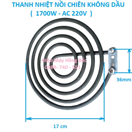 Thanh nhiệt nồi chiên không dầu - nồi nướng thủy tinh 1200w-1700w AC220V