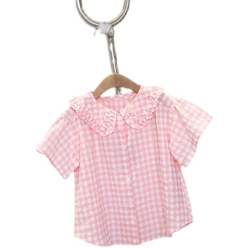 [XẢ HÀNG LẺ MẪU] Áo sơ mi bé 5-7t caro kẻ hồng siêu xinh chất cotton cực mát hàng loại 1 thấm mồ hôi cực đẹp