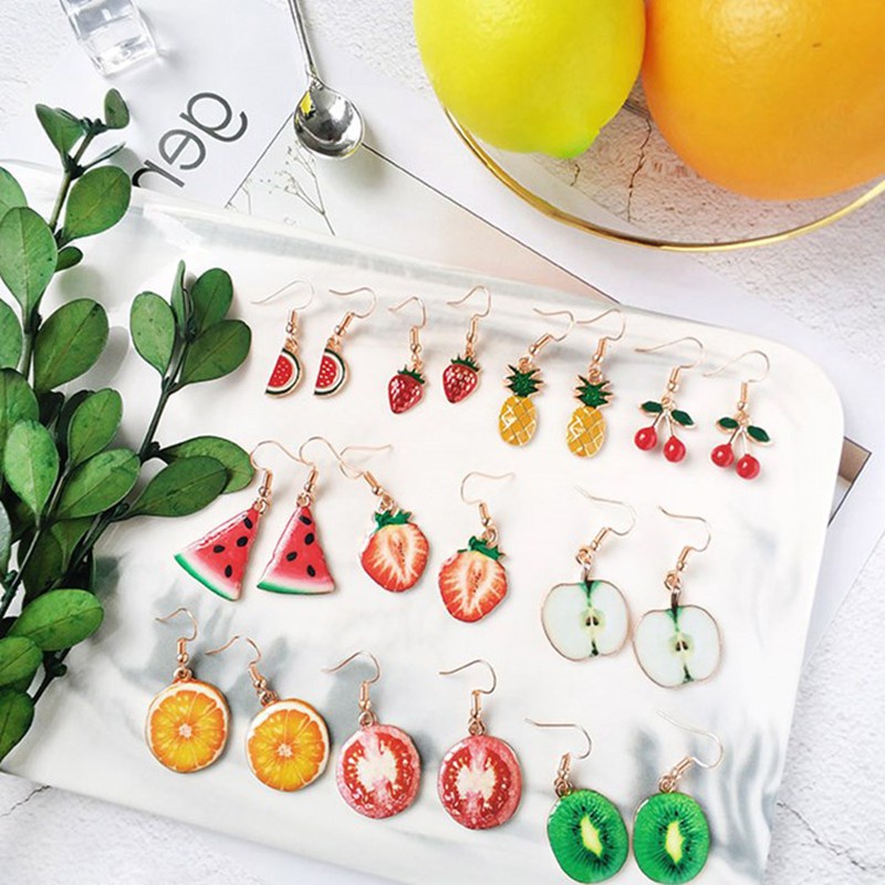 Charm phụ kiện handmade hình trái dưa hấu vàng