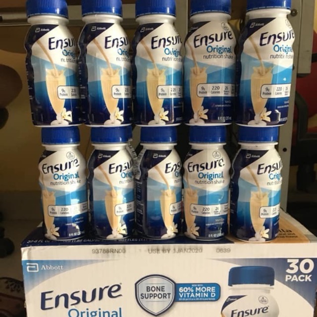 Sữa Ensure Mỹ nước (thùng 30 chai) date 2/2020