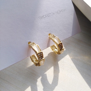 Bông tai Hình chữ C Khảm rhinestone Thiết kế không đều