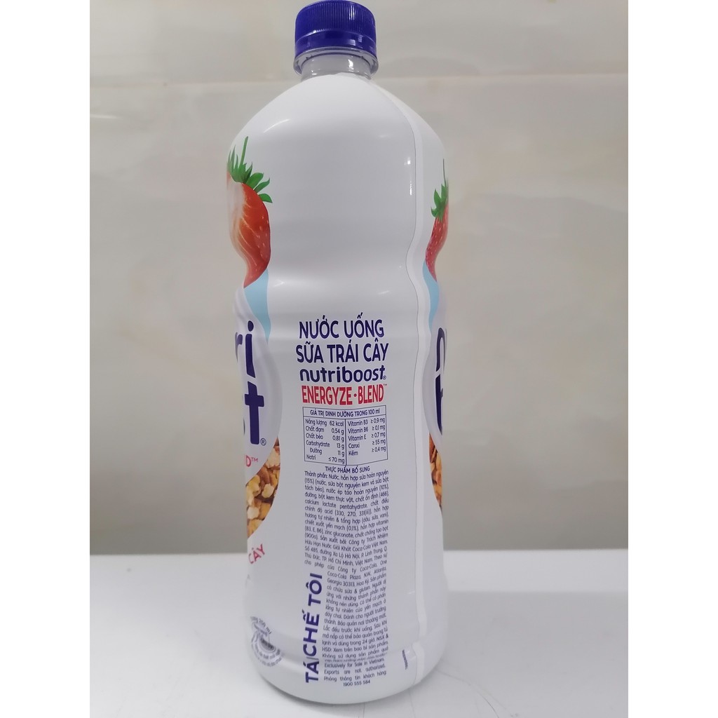 [1 Lít - DÂU] Sữa trái cây hương dâu [VN] NUTRIBOOST Strawberry Milk Flavour (bph-hk)