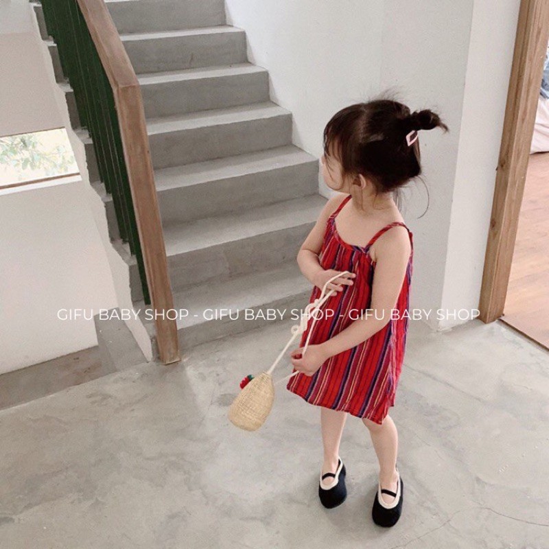 Váy hai dây cho bé gái chất thô mềm đẹp