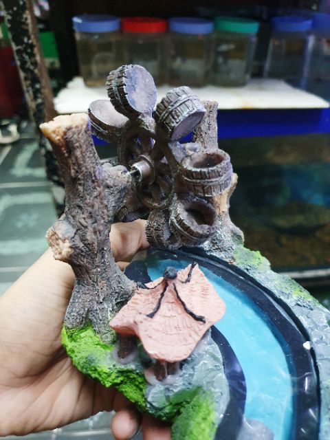 CẢNH NÚI BÁNH QUAY TRANG TRÍ HỒ CÁ NON BỘ 12x9x12cm