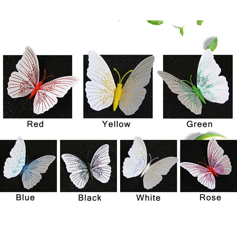 Sticker Nam Châm Dán Tường Trang Trí Hình Bướm 3D