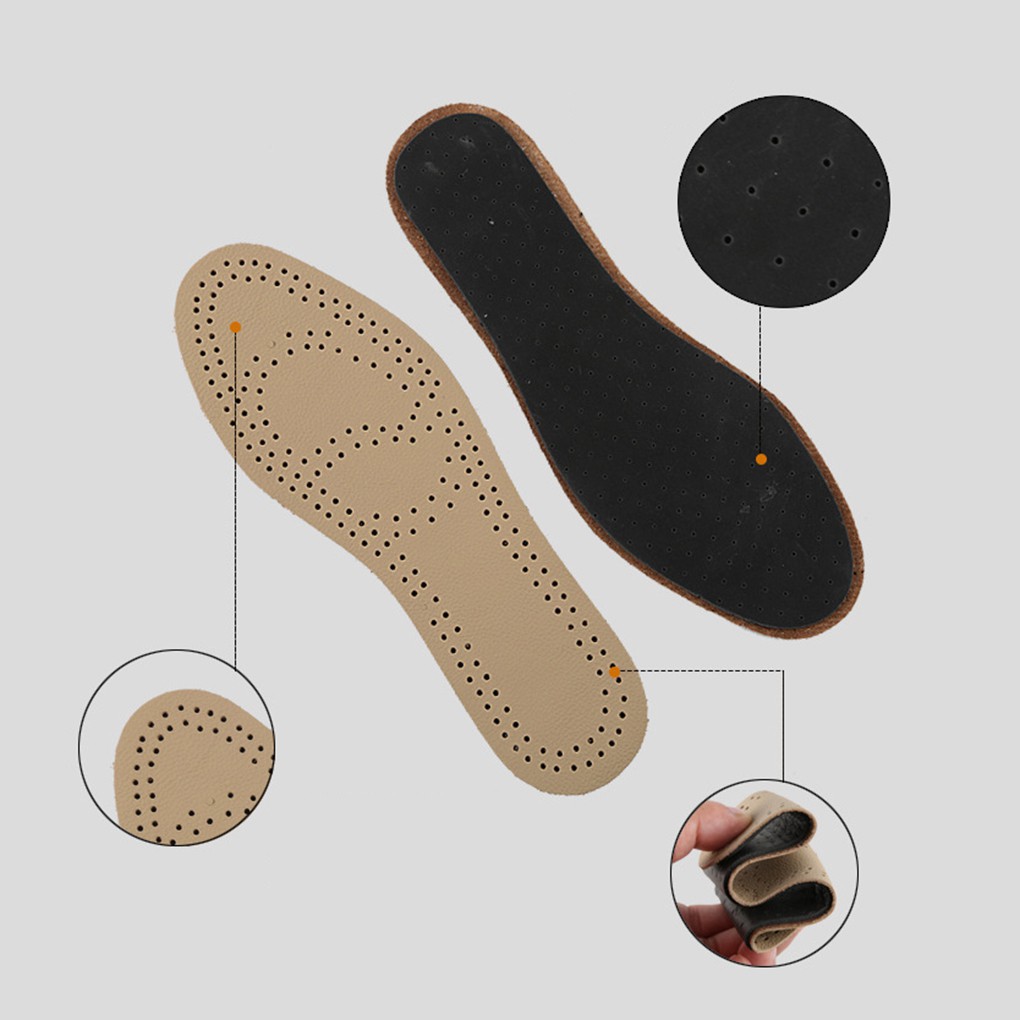 Đế Lót Giày Khử Mùi Thoáng Khí Chống Vi Khuẩn Chất Liệu Da Kích Thước 35-46
