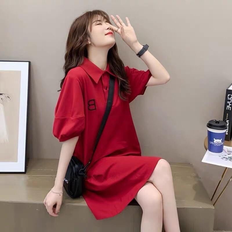 Váy polo B tay bồng from suông chất cotton