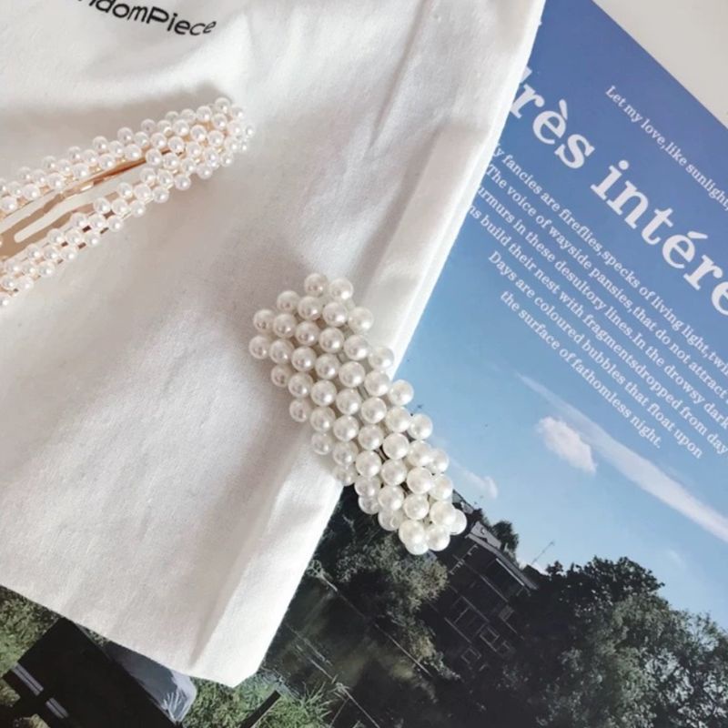 Kẹp Tóc Đính Ngọc Trai Giả Phong Cách Vintage Cho Cô Dâu