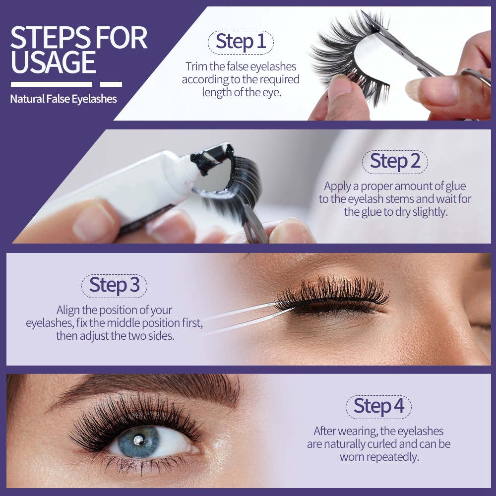 Set 9 Cặp Lông Mi Giả Chống Nước Có Thể Tái Sử Dụng Tiện Lợi