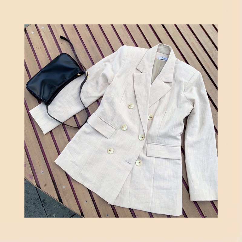 [thanh lý pass] blazers Linen Beige
