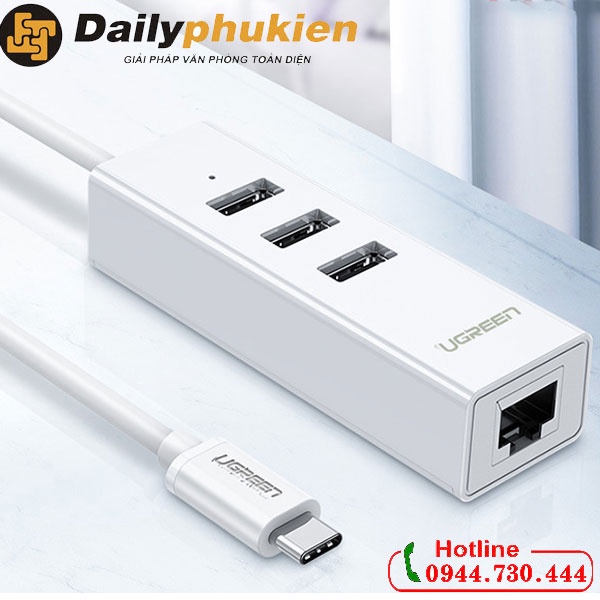 Cáp USBC ra 3 cổng USB và Lan Ugreen UGRÊEN 20792 dailyphukien