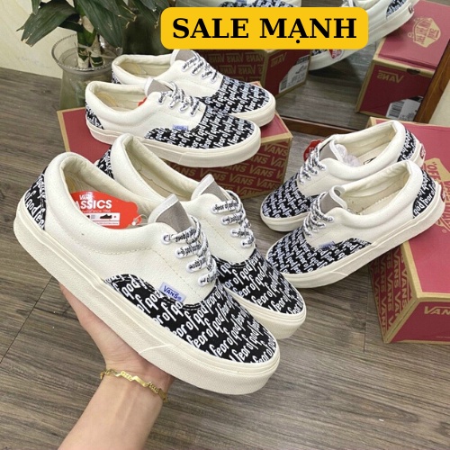 ✅SALE Sốc✅ Giày thể thao vans caro lười van fog slip on dán, FOG Đen Trắng nam nữ đủ size 36-43 bản đẹp hàng FullBoxBill