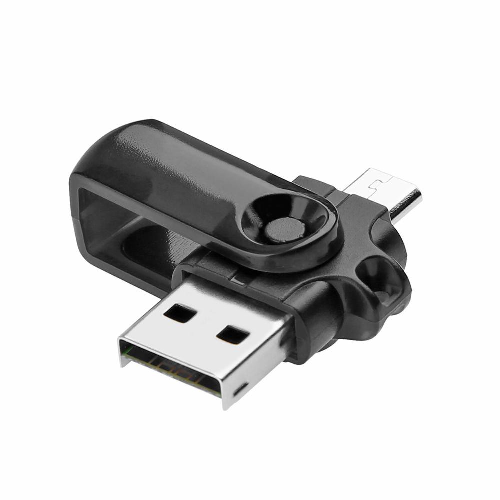 Đầu đọc thẻ nhớ USB 2 trong 1 hỗ trợ thẻ TF SD giao diện Micro USB OTG phổ biến cho điện thoại laptop