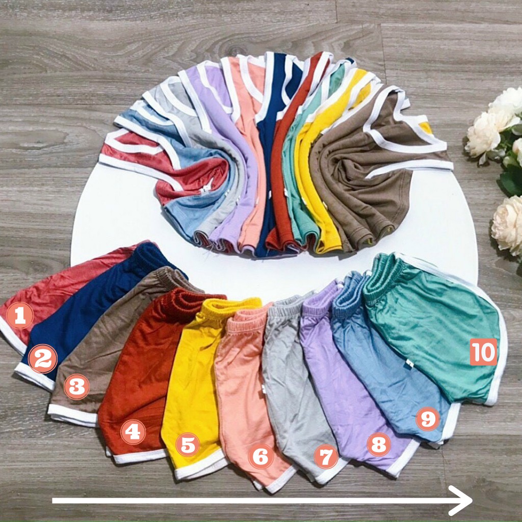 Bộ Ba Lỗ Thun Lạnh Minky Mom Màu Trơn Phối Viền Trắng Cho Bé 4-15Kg NamKidShop (QATE284)