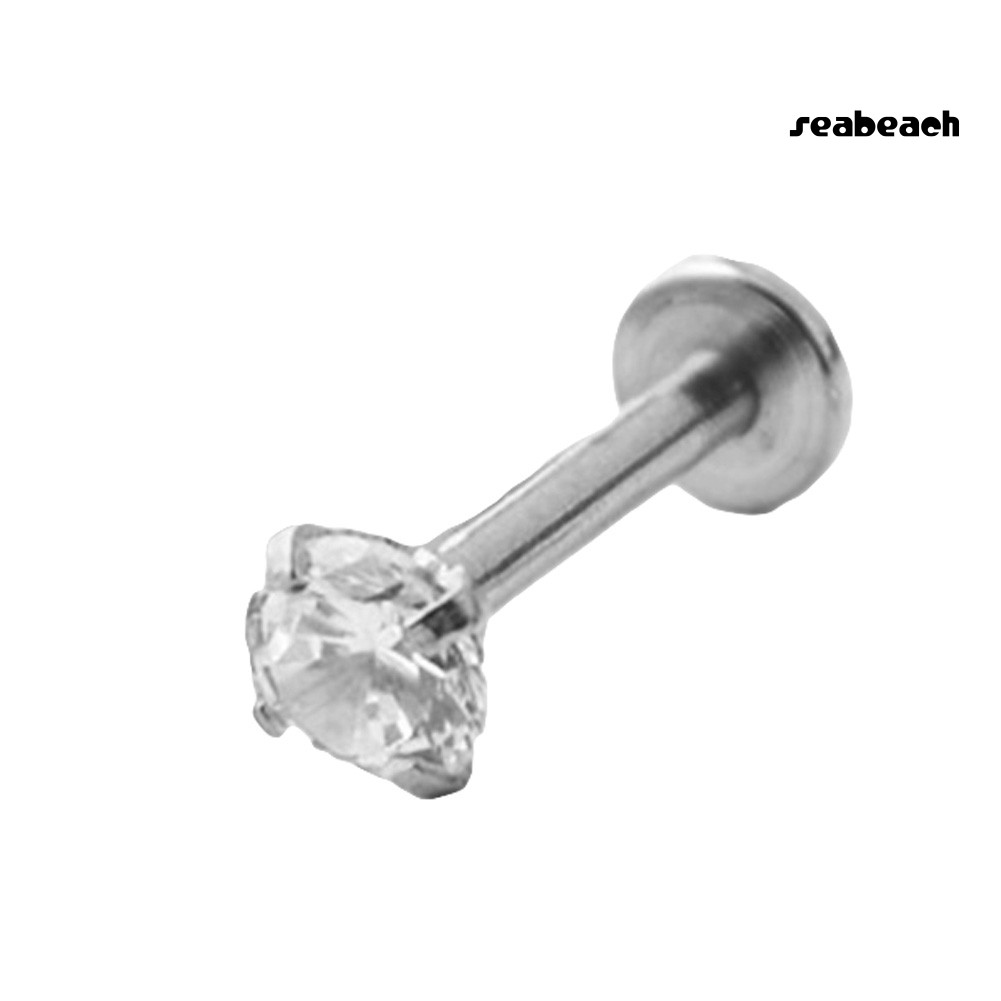 ps/1Pc Women Cubic Zirconia Labret Lip Ring Ear Stud Earring Piercing Helix Jewelry