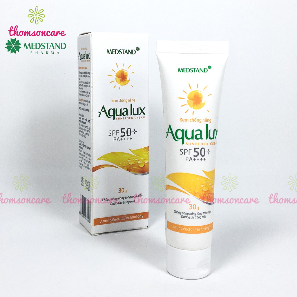 Kem chống nắng Aqualux tuýp 30g giảm sạm đen da, không nhờn rít