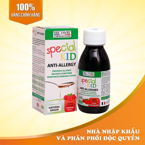 Siro Giúp giảm dị ứng, mẩn ngứa, hỗ trợ tăng khả năng miễn dịch - Special Kid Anti-Allergies - Nhập khẩu Pháp (125ml)