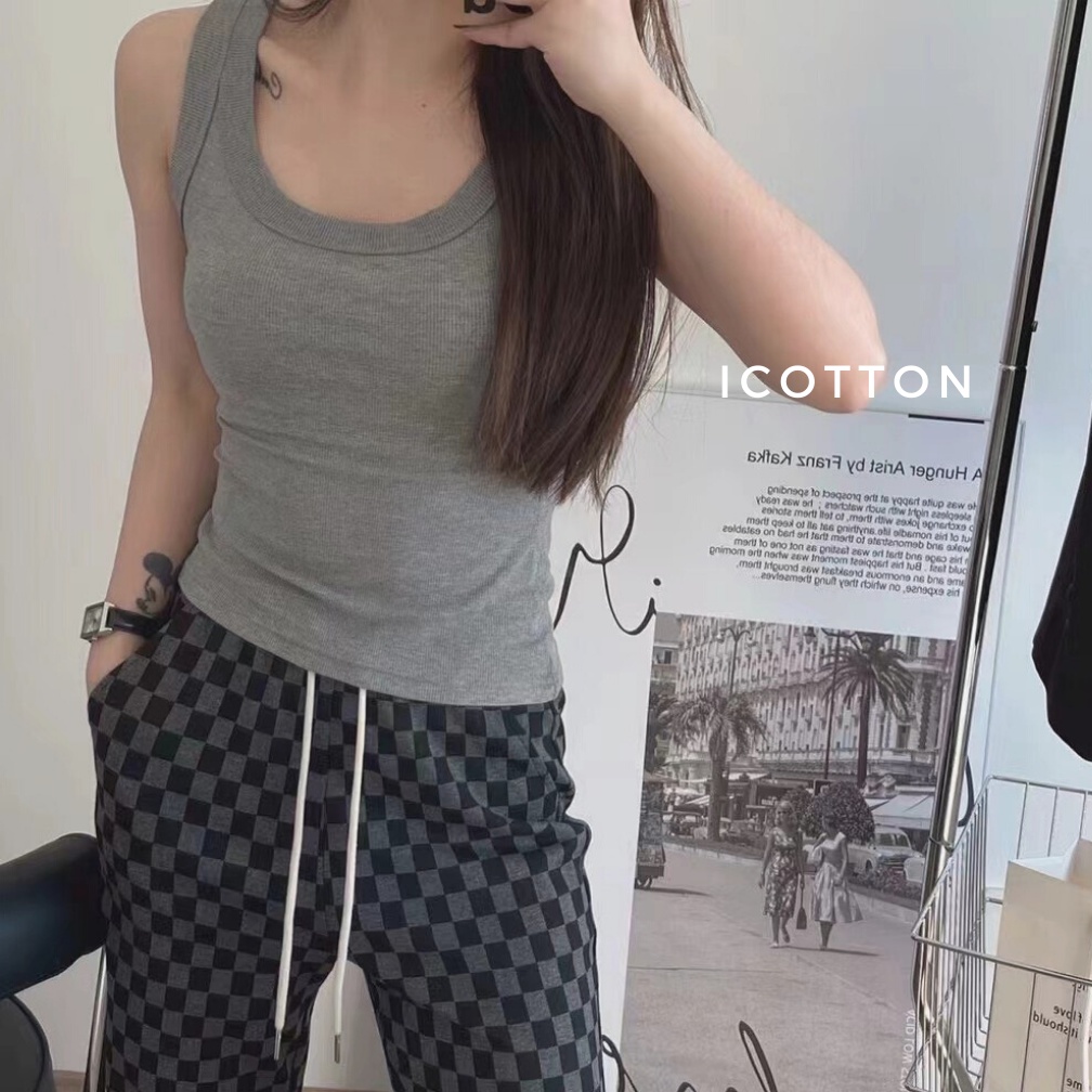 Áo ba lỗ nữ dáng dài ❤️ICOTTON❤️ Áo tanktop sát nách form ôm thun tăm mặc trong áo vest mềm mịn mát