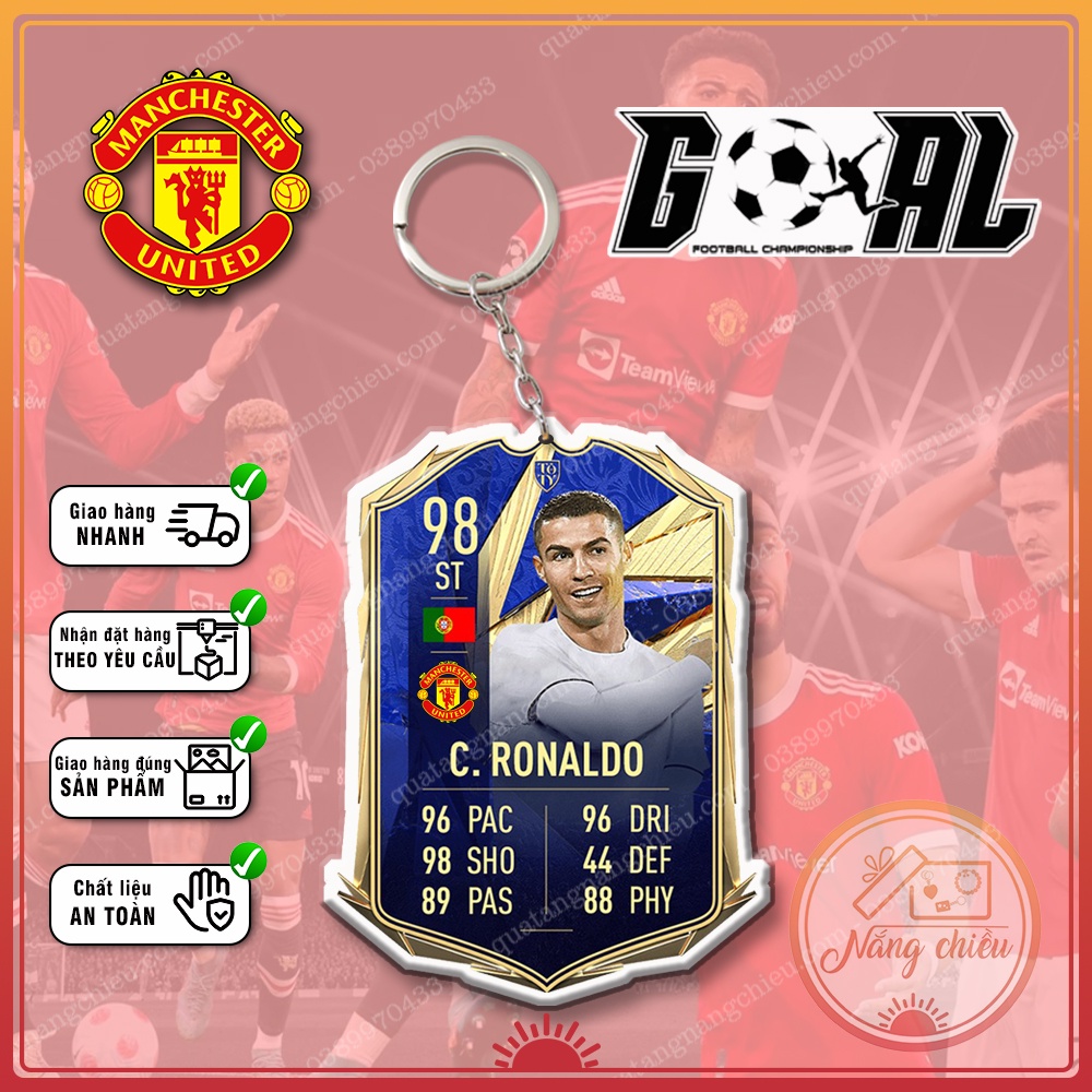 [ BGH ] Móc Khóa Ronaldo  - ☘️MÓC KHÓA THẺ CẦU THỦ☘️