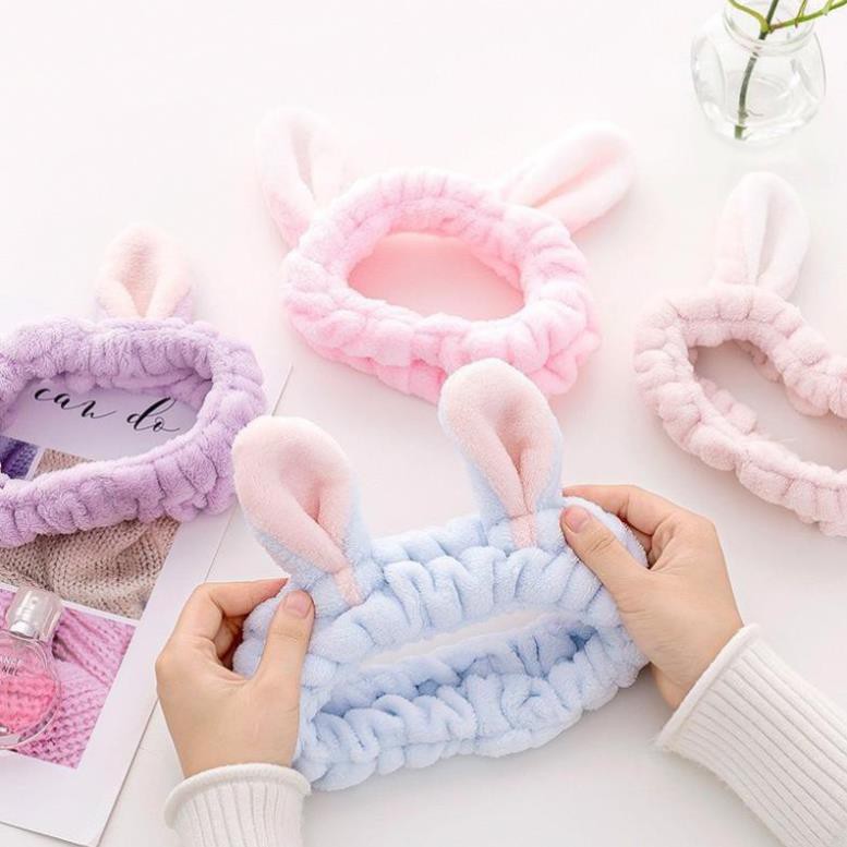 Băng đô rửa mặt tai thỏ nữ, Băng đô tai mèo tuban thời trang nam đội đầu