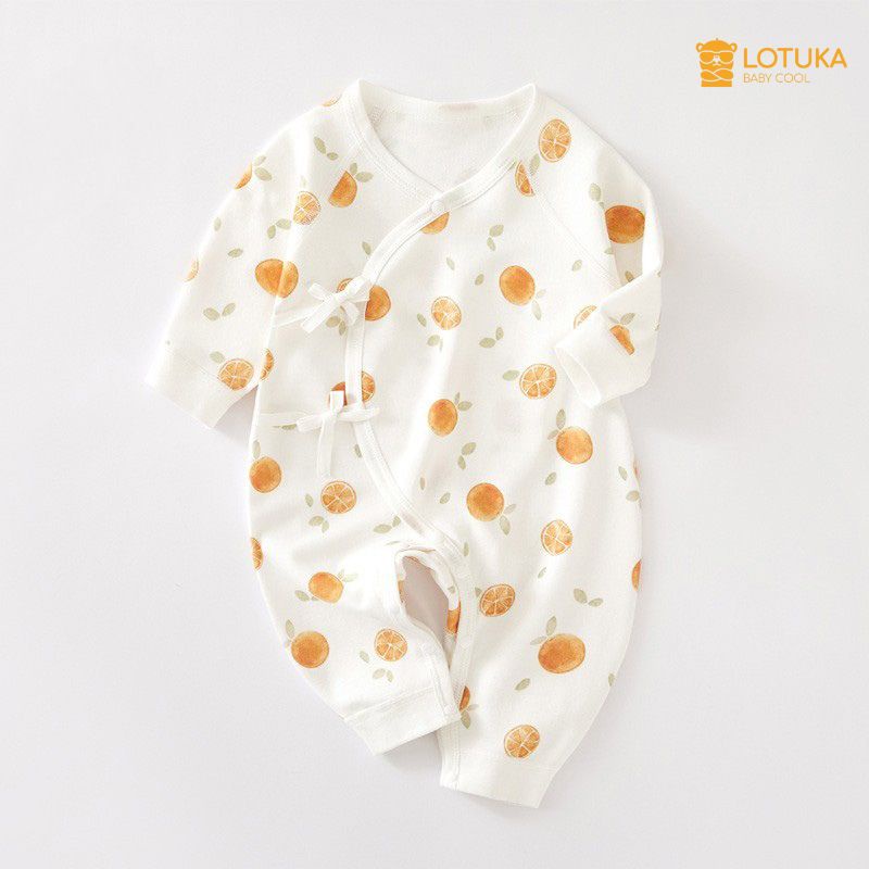 Bodysuit Buộc Dây, Đồ Liền Thân Dài Tay Thu Đông Chất Thun Mềm Mịn, Body Yukata Dễ Thương Cho Bé 3-12Kg