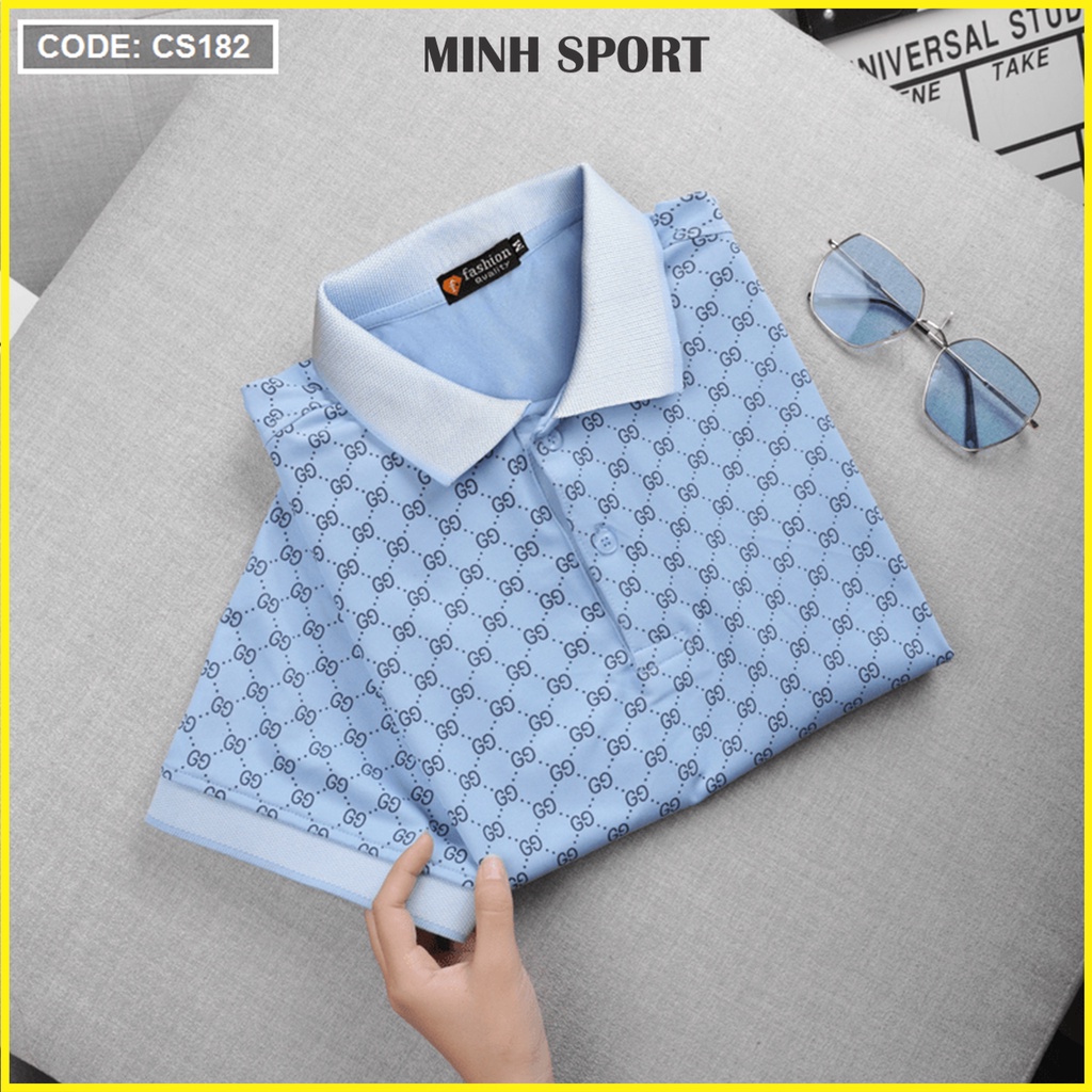 Áo Thun Polo Nam Cổ Bẻ Ngắn Tay In Họa Tiết Thời Trang Basic, Mặc Cực Mát mã AO.34