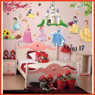 Decal dán tường bảy nàng công chúa ⚡FREE SHIP⚡ Tranh dán tường cho bé gái, nhân vật công chúa xinh đẹp và dễ thương