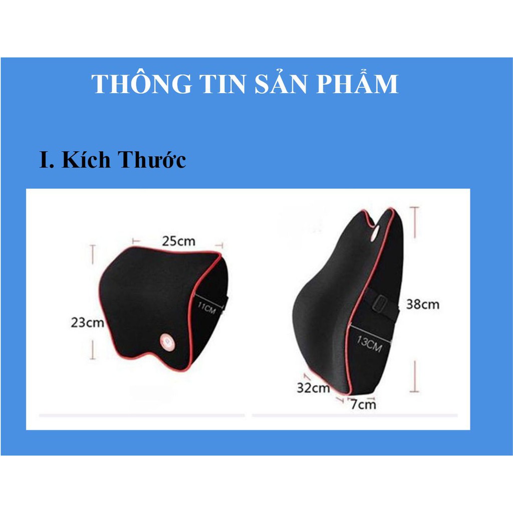 [Mã LIFEAU06 giảm 15% tối đa 30k đơn 150k] Bộ gối ghế tựa lưng và đầu xe hơi,ô tô chất liệu cao su non cao cấp