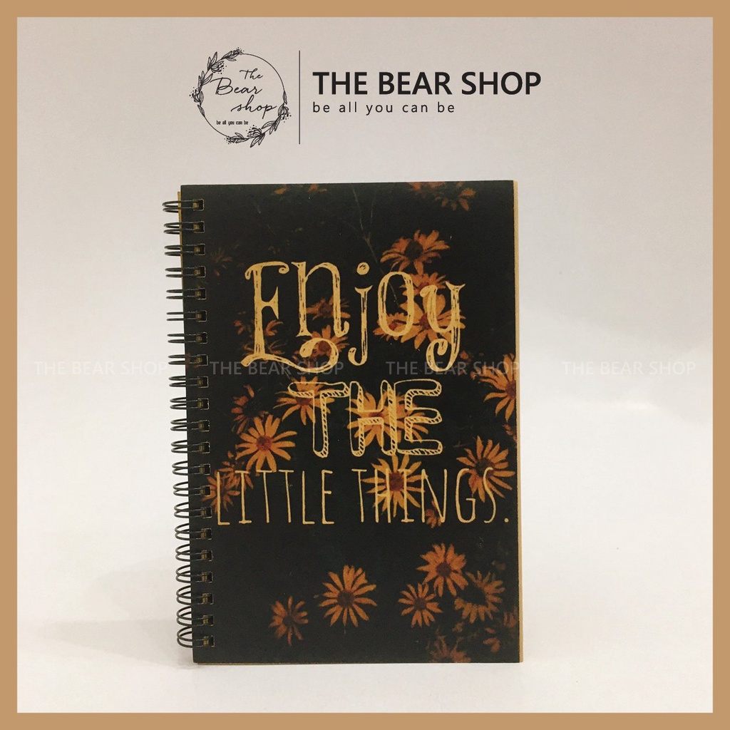 Sổ tay ghi chép handmade vintage - khổ A5 bìa bồi ivory giấy kraft - The Bear Shop