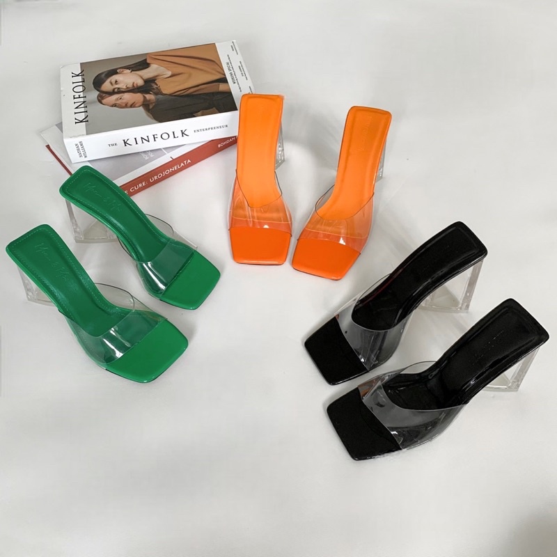 Sorami.Shoes | Guốc quai trong mềm, Guốc quai trong đế thô tam giác sang chảnh