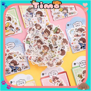 Sticker cute dán sổ dễ thương hình dán trang trí sổ tay set 50 tấm sicker xinh ST9