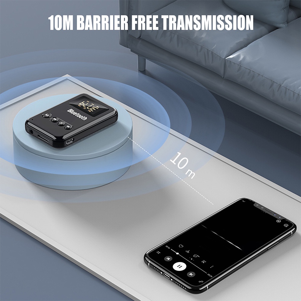 USB thu tín hiệu âm thanh VIRWIR bluetooth 5.0 3.5mm hỗ trợ thẻ TF/FM cho TV/máy tính bàn/ô tô