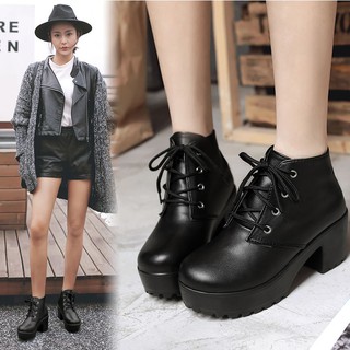 Boot nữ đế vuông 7cm cổ thấp