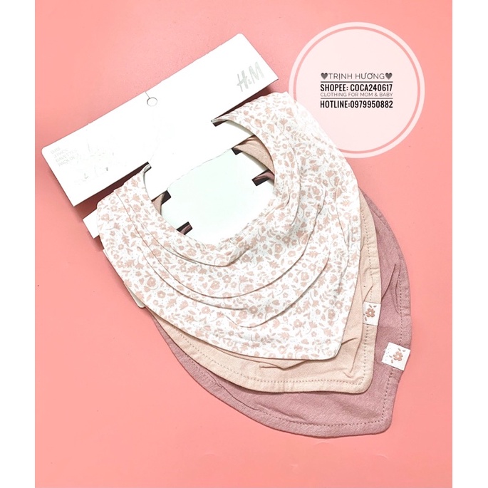 Set 3 yếm, khăn cổ cotton cho bé