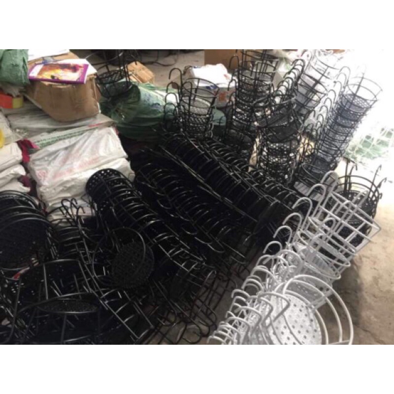 [ 10 Giỏ ] Giỏ treo ban công - Giỏ treo chậu hoa cây cảnh có móc sơn tĩnh điện nhỏ gọn xinh xắn