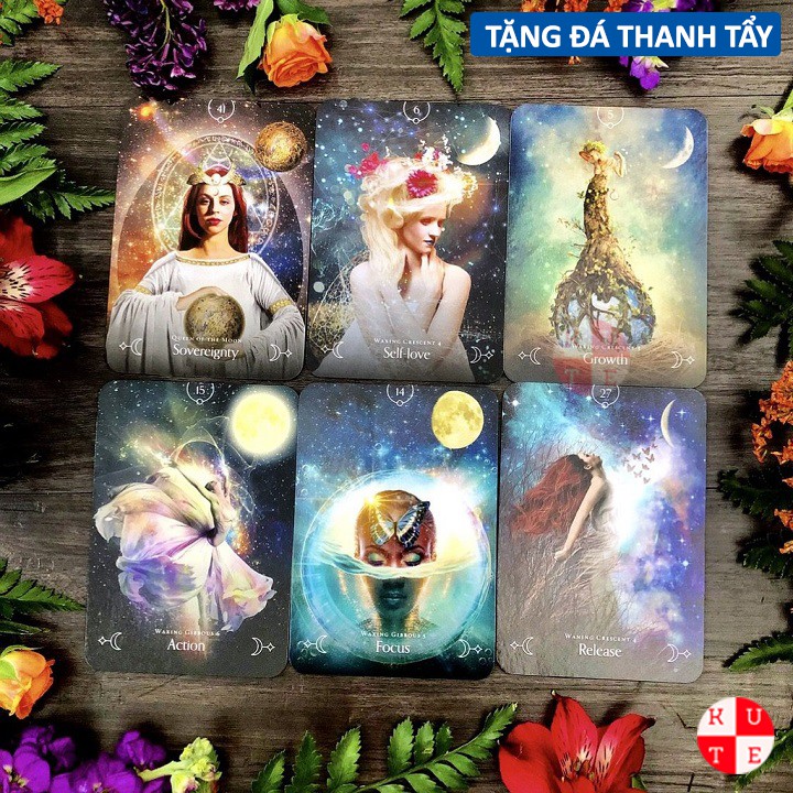 Bộ Bài Oracle Queen Of The Moon 44 Lá Bài Tặng Link Tiếng Anh Và Đá Thanh Tẩy C179