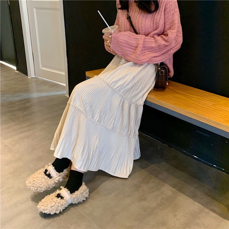 Chân Váy Nhung Xếp Li Dài Vừa Thời Trang Mới Cho Nữ