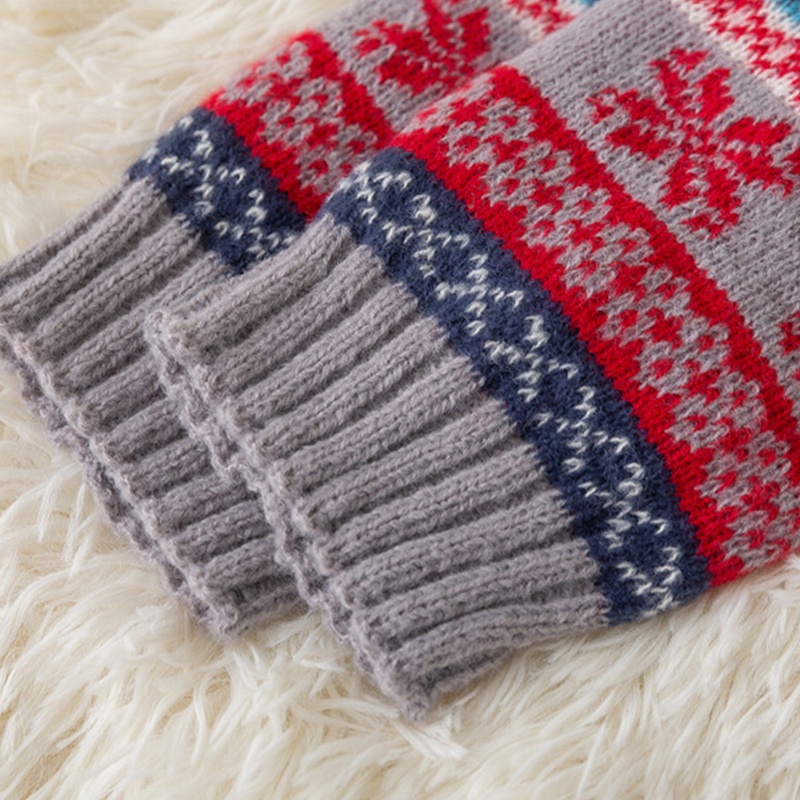 Đôi Tất Chân Len Giữ Ấm Họa Tiết Giáng Sinh Cho Nữ