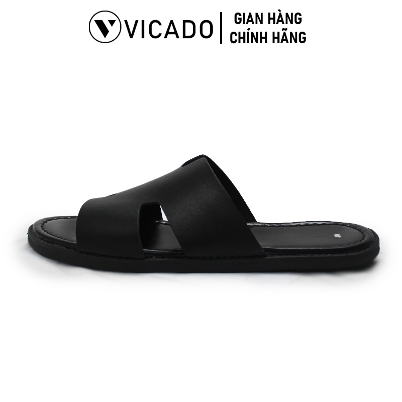 Dép nam quai ngang da bò cao cấp Vicado VD0006