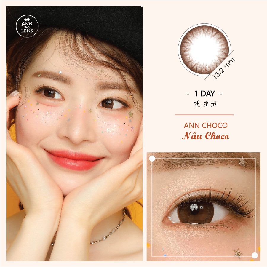 [𝟮 𝗰𝗵𝗶𝗲̂́𝗰] Lens ANN365 1 Ngày Nhiều Màu Tự Nhiên Đi Chơi Lễ (Tết, Noel - Giáng Sinh, Valentine) Độ Cận 0 - 8.0