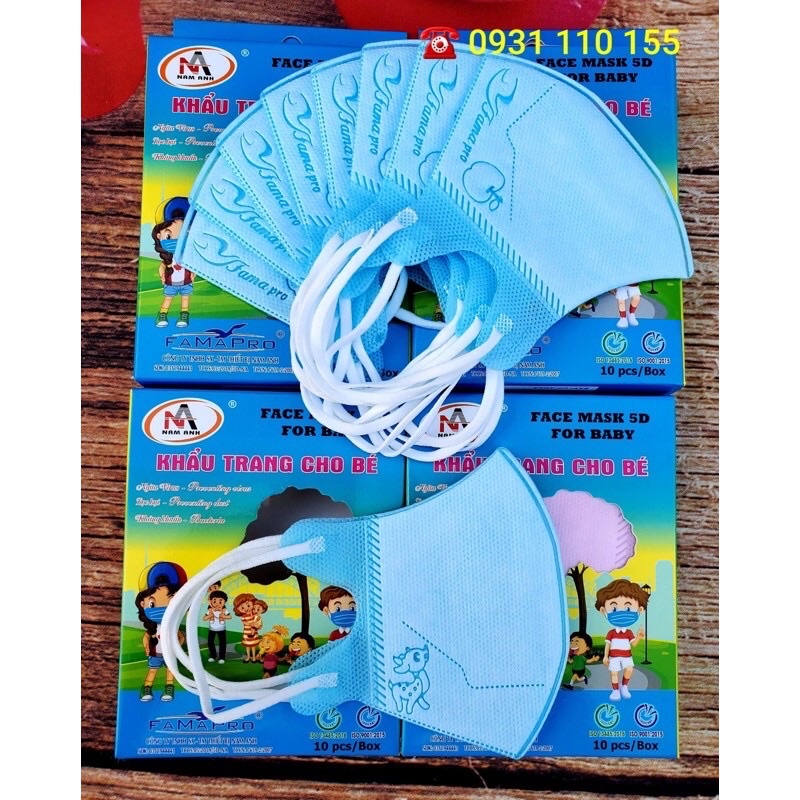 Khẩu trang Nam Anh Famapro cho bé dưới 5 tuổi