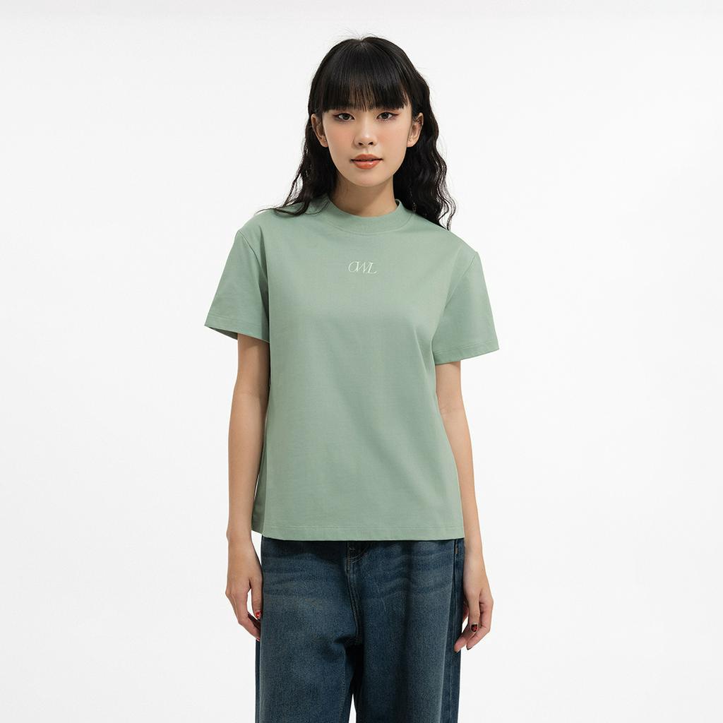 Áo thun nữ Owlbrand thêu logo /Xanh bơ