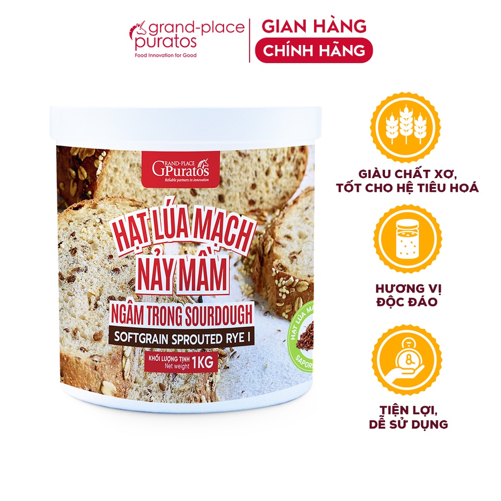 Hạt Lúa Mạch Nảy Mầm Ngâm Sourdough Puratos Grand-Place VN -1kg -Hạt mềm- 4018298