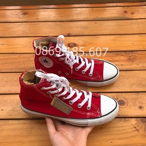 [SALE] Giày Thể Thao Sneaker CV Đỏ Tươi Cổ Cao Nam Nữ