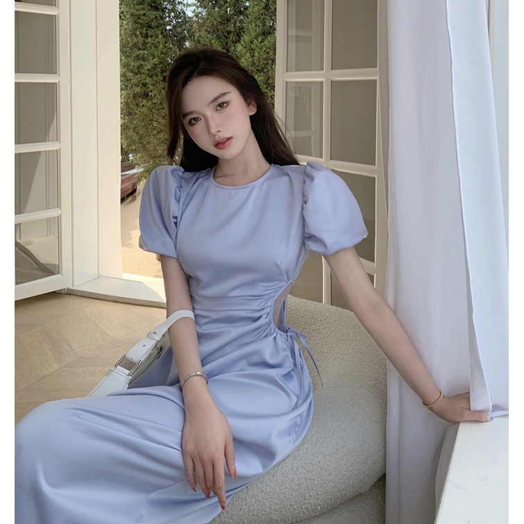 Váy nữ Vic's thiết kế tay phồng dáng dài, Đầm thời trang công sở cao cấp dự tiệc sang trọng V103 | BigBuy360 - bigbuy360.vn