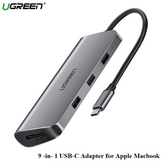 Cáp usb-c to hdmi+vga+usb 3.0+lan 1gbps+card reader ugreen 40873