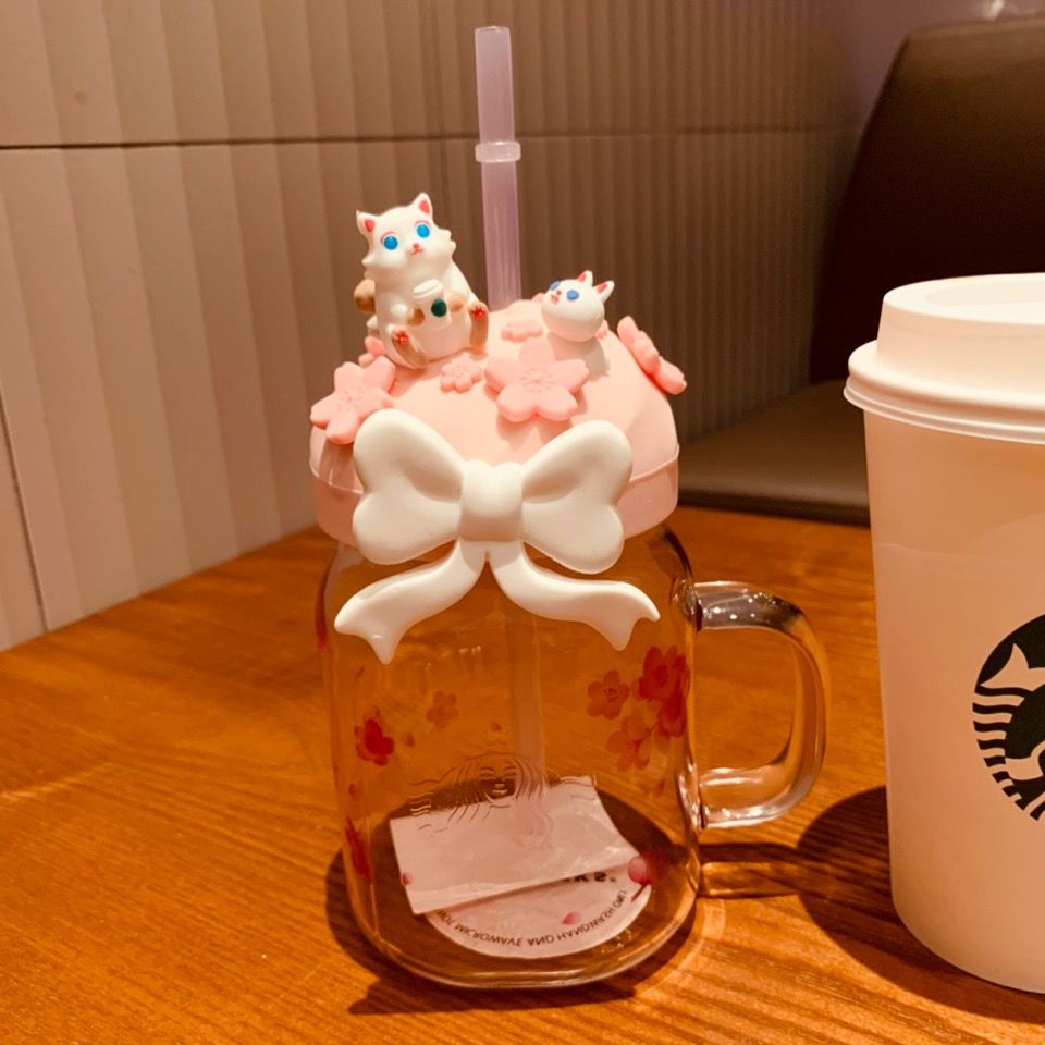 Ly uống nước Starbucks 2021 bằng thủy tinh hai lớp cao cấp