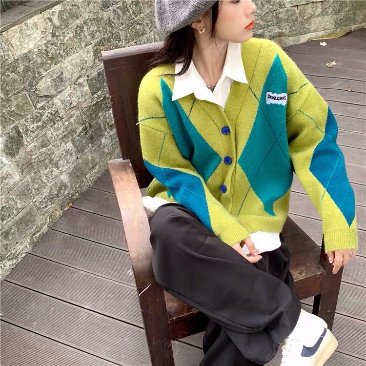 Áo cardigan YUNA  len khoác ngoài dáng rộng phối cúc siêu xinh phong cách thời trang Hàn Quốc, thời trang nữ YUNA_A011